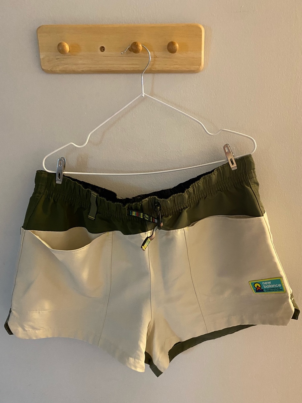 New Balance Olive Green & Black Drawstring Shorts
